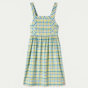 Hanna Andersson Girls Plaid Sundress Yellow Blue Green